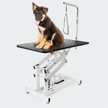 Hidraulikusan összecsukható kutya macska nyíróasztal - ápoló asztal