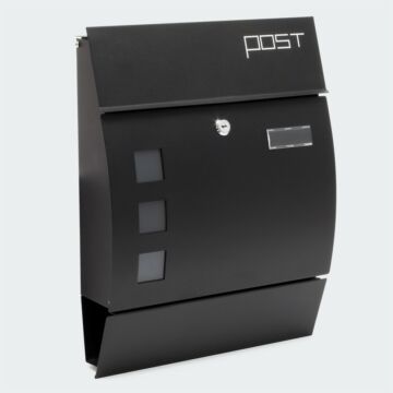 Premium modern fali postaláda - V8 porfestett - antracit fekete