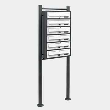 Álló postaláda - 6 részes - antracit/fehér