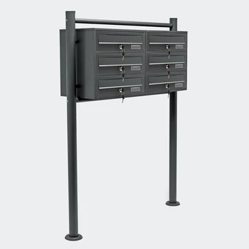 Álló postaláda - 6 részes - antracit szürke