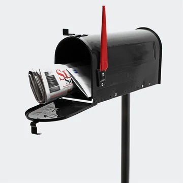 Amerikai postaláda szett, állványal, fekete