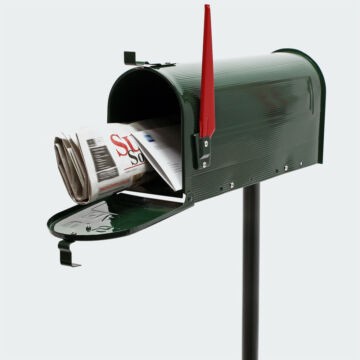 US Mailbox, méregzöld színben, amerikai design, állvánnyal