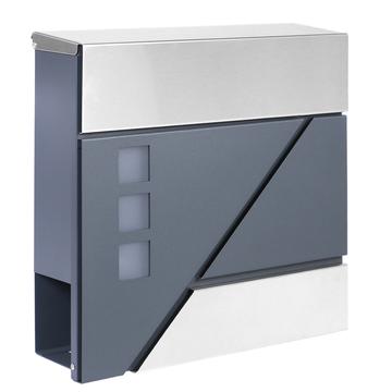 Prémium modern fali postaláda V41 - Antracit/ INOX - 2022