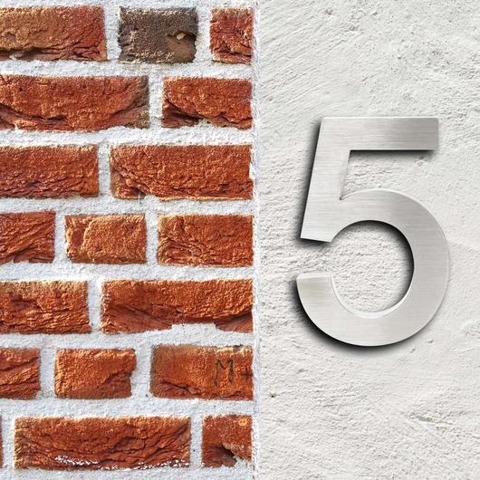 INOX házszám "5" - rozsda,- és időjárásálló