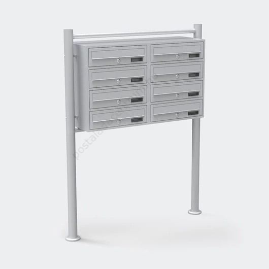 Álló postaláda 8 részes - dupla 2x4 szürke