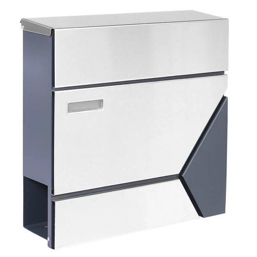 Prémium modern fali postaláda V42 - Antracit/ INOX 