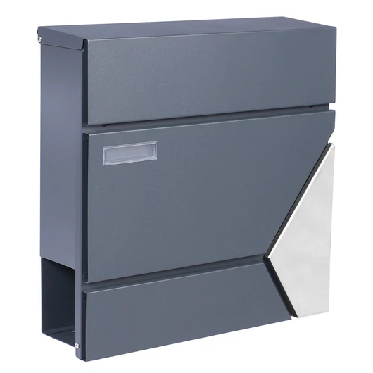 Prémium modern fali postaláda V44 - Antracit/ INOX 