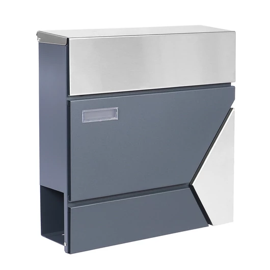 Prémium modern fali postaláda V45 - Antracit/ INOX 