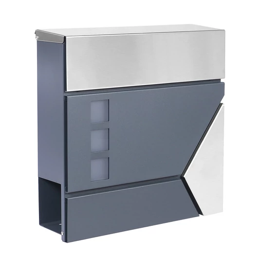Prémium modern fali postaláda V47 - Antracit/ INOX 