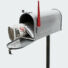 Kép 1/8 - US Mailbox, ezüst színben, amerikai design, fekete állvánnyal